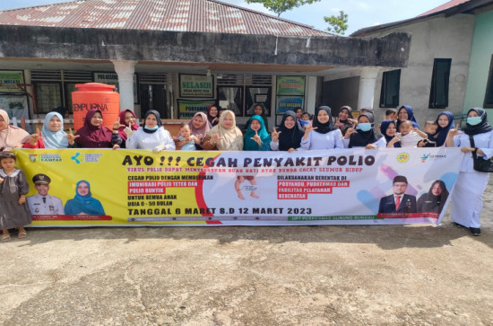 UPT Puskesmas Gunung Bungsu Melaksanakan Crash Program Polio Secara Serentak